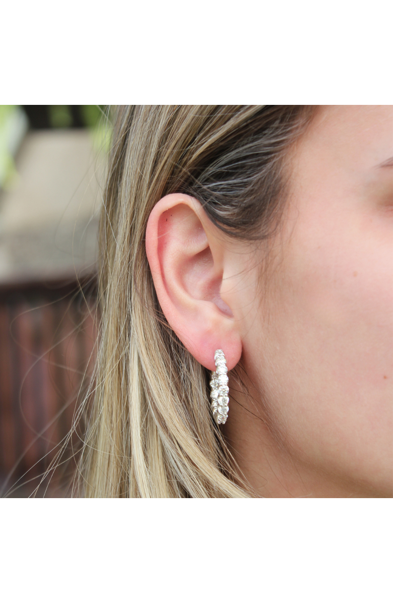 LuvMyJewelry Livia 14K White Gold Diamond HoopEarrings - 3.98 Cts, Alternate, color, 14K White Gold