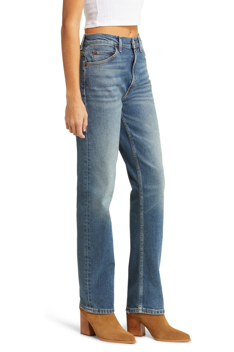 '70s High Waist Straight Leg Jeans, Alternate, color, DISTRESSED