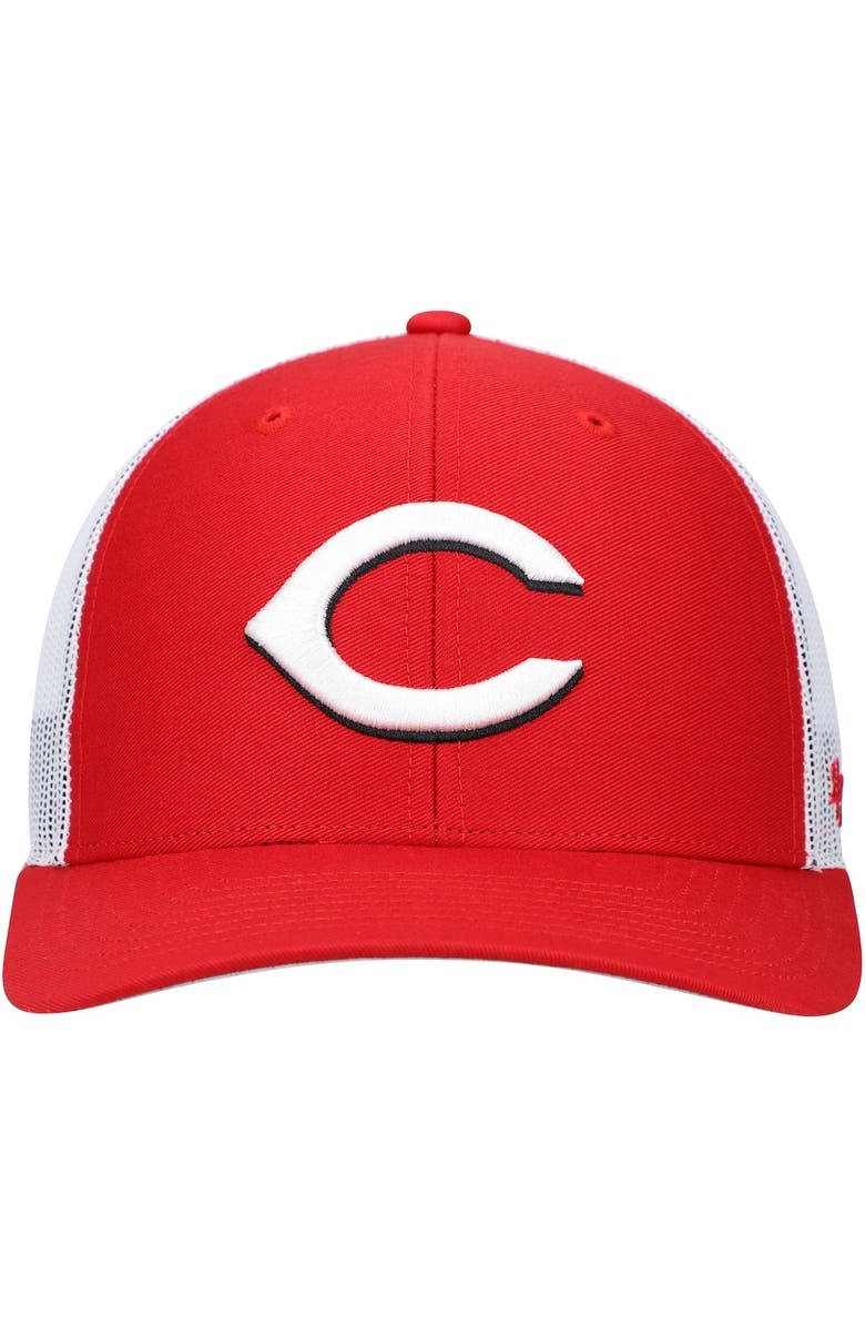 '47 Men's '47 Red/White Cincinnati Reds Primary Logo Trucker Snapback Hat, Alternate, color,