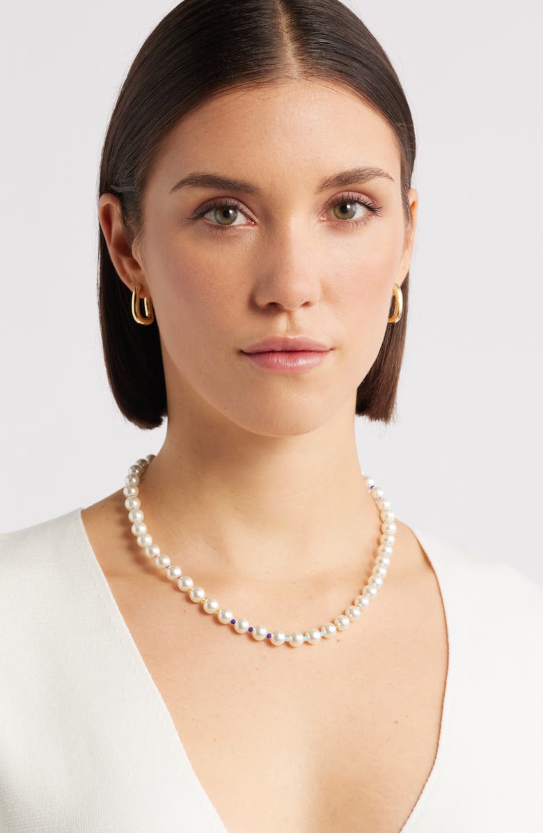 Nordstrom Faux Pearl Necklace, Alternate, color, White- Bright Multi- Gold