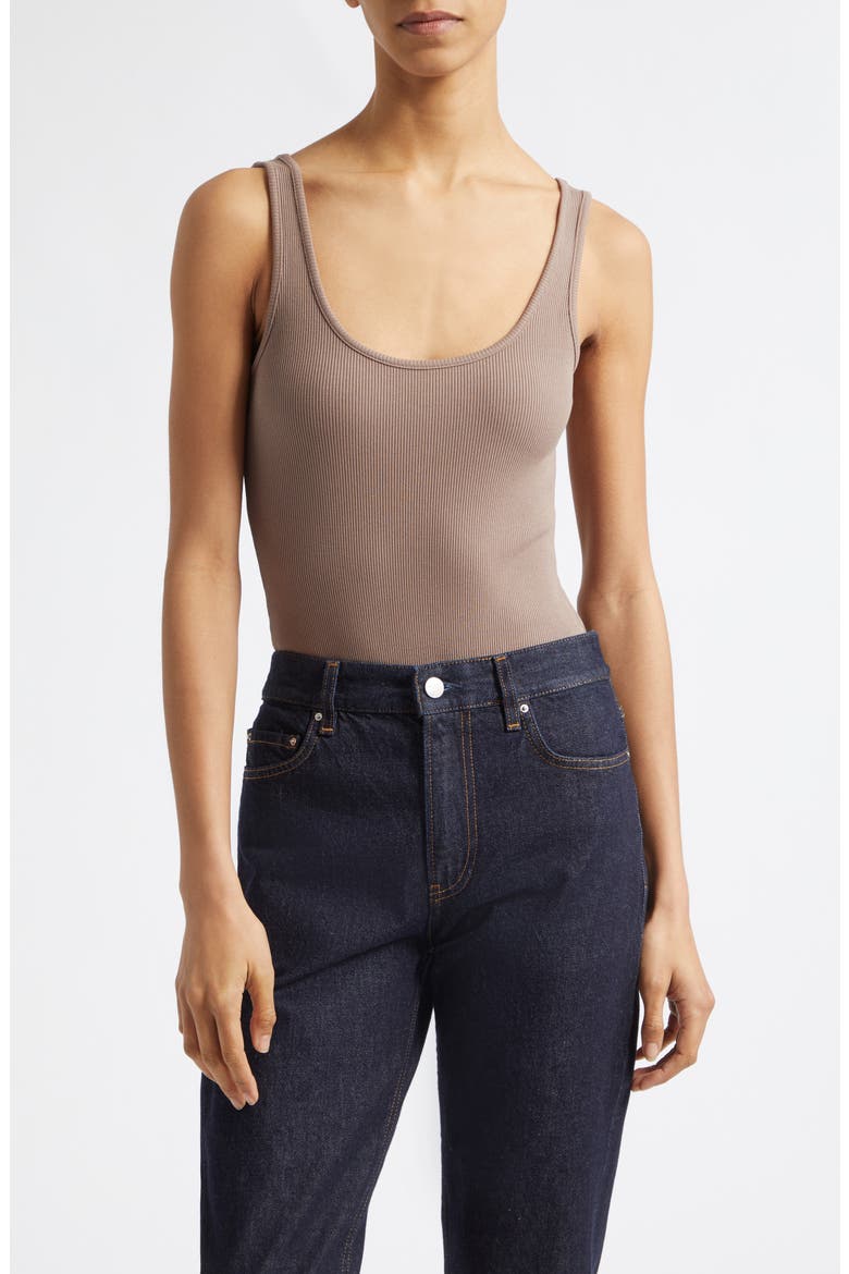 Nica Scoop Neck Tank Bodysuit, Main, color, CARDAMOM