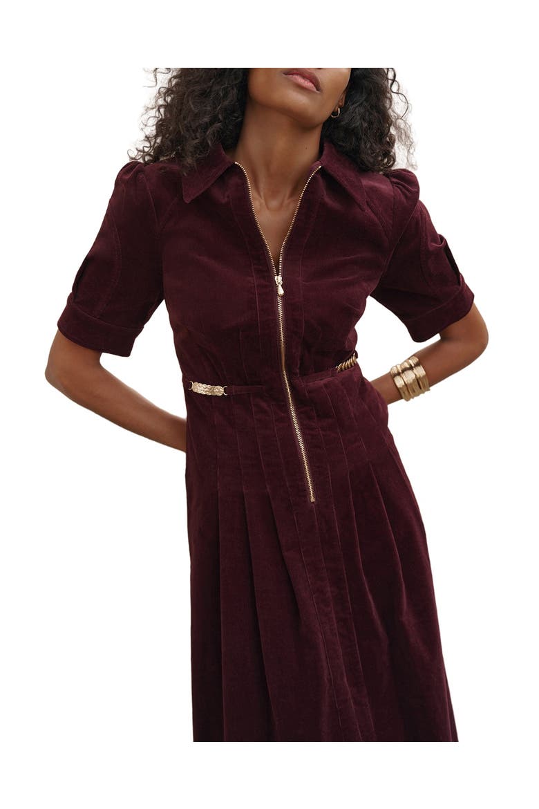 Corduroy Maxi Dress, Alternate, color, Burgundy
