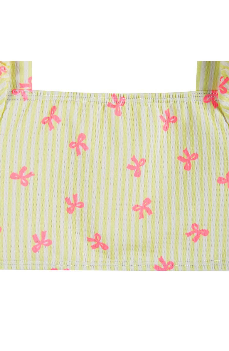 Andy & Evan Kids' Puff Sleeve Two-Piece Swimsuit & Headband Set, Alternate, color, Yellow Stripe