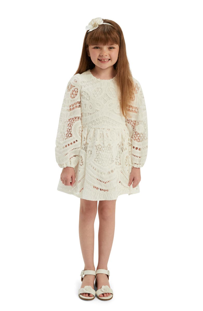 Bardot Junior Kids' Margot Miley Long Sleeve Cotton Lace Party Dress, Alternate, color,