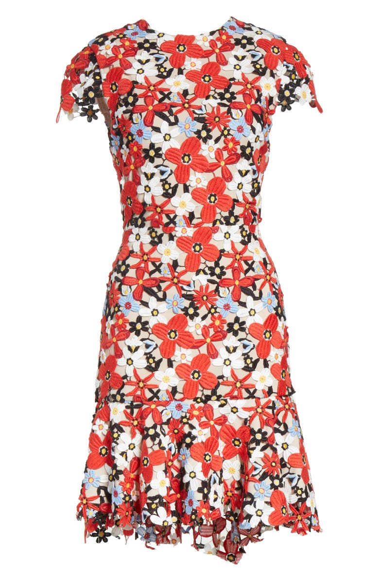 Alice + Olivia Imani Floral Fit & Flare Dress, Alternate, color,