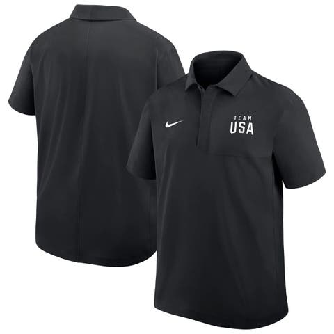 Men's Nike Black Team USA Woven Polo