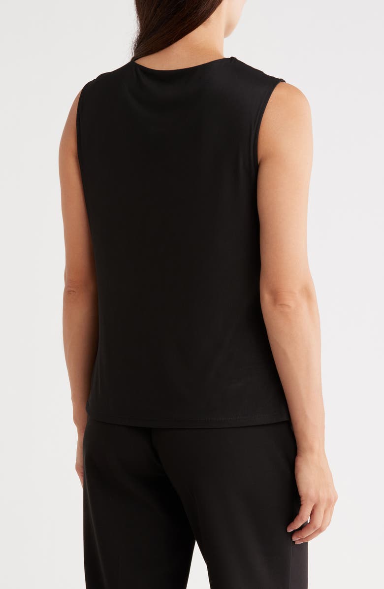 Calvin Klein Cowl Drape Neck Mesh Knit Top, Alternate, color, Black