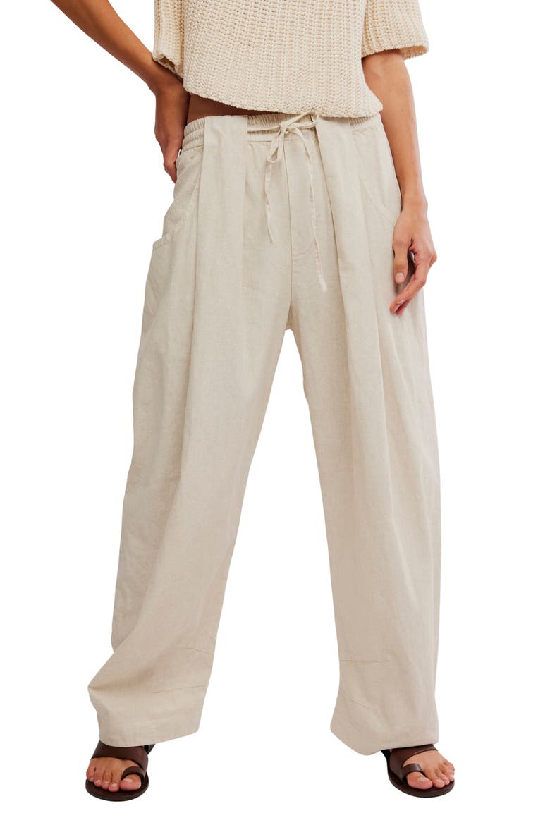 Chambers Drawstring Linen & Cotton Pants, Main, color, SUMMER SAND