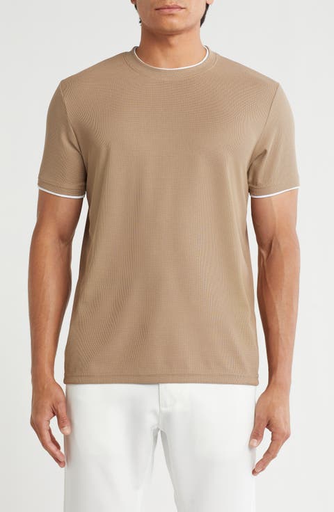 Textured Double Layered Crewneck T-Shirt