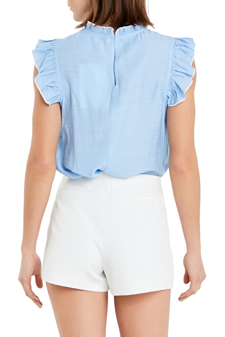 Flutter Sleeve Top, Alternate, color, POWDER BLUE