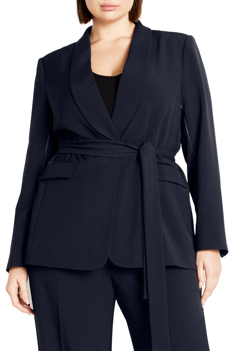 Soraya Belted Jacket, Main, color, NAVY