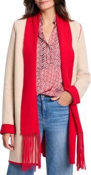 NIC+ZOE Cool Nights Reversible Fringe Knit Jacket