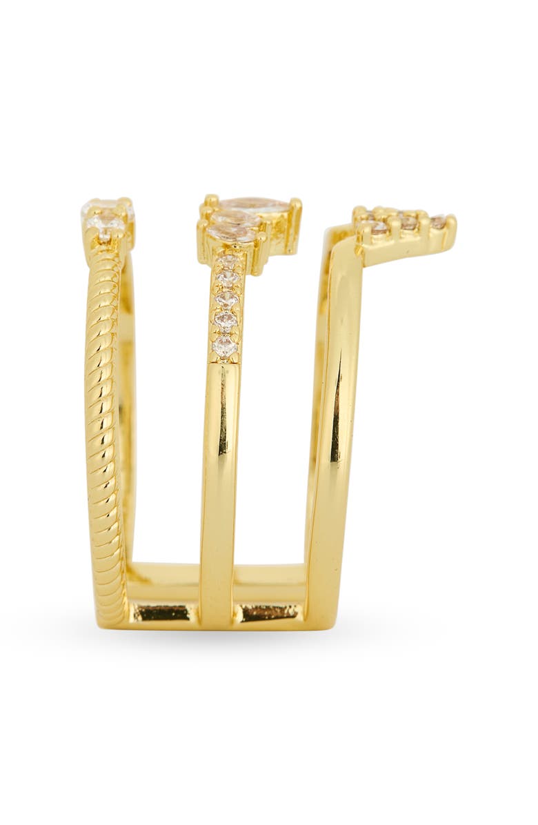 NORDSTROM RACK Cubic Zirconia Caged Band Ring, Alternate, color, Clear- Gold