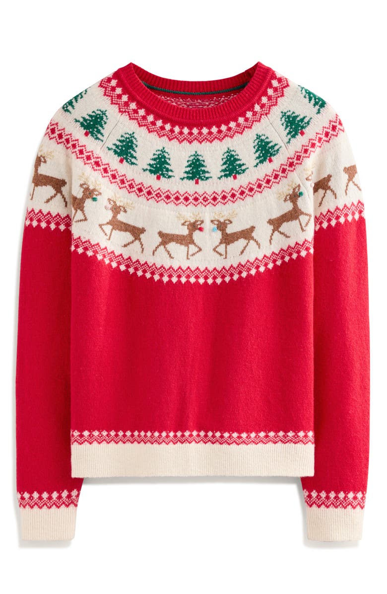 Boden Edie Holiday Fair Isle Crewneck Sweater, Alternate, color, 
