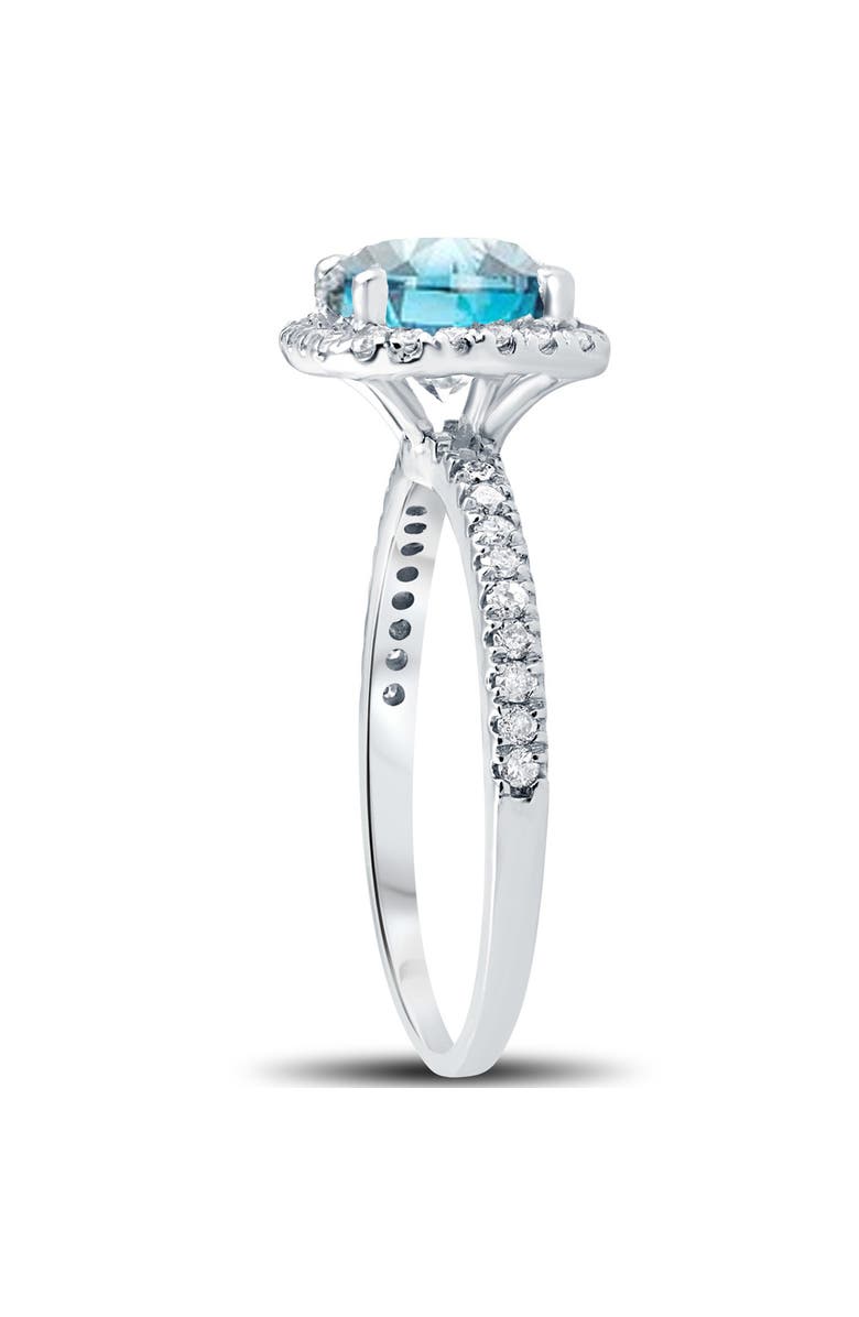 Bliss Diamond 1 3/4 ct Blue Diamond Cushion Halo Engagement Ring 14k Gold Lab Grown, Alternate, color, 