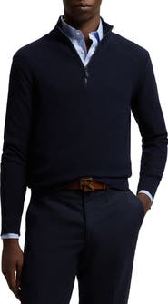 Ralph Lauren Purple Label Textured Silk-Cotton Quarter-Zip Sweater