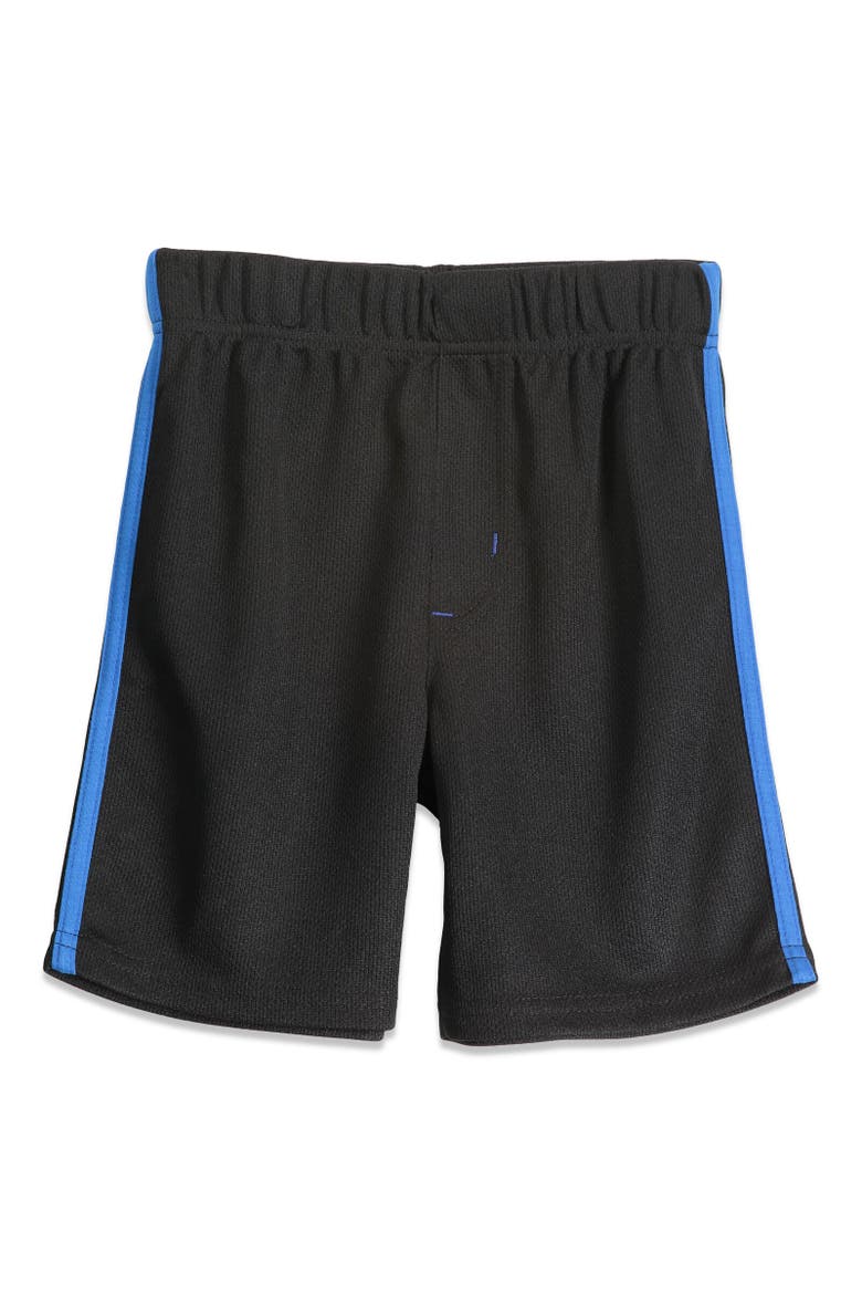 Puff Print Short Sleeve Graphic T-Shirt and Mesh Short Outfit, Alternate, color, Sonic Blue Black