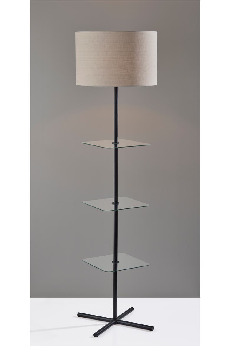 Imogen Shelf Floor Lamp, Alternate, color, BLACK