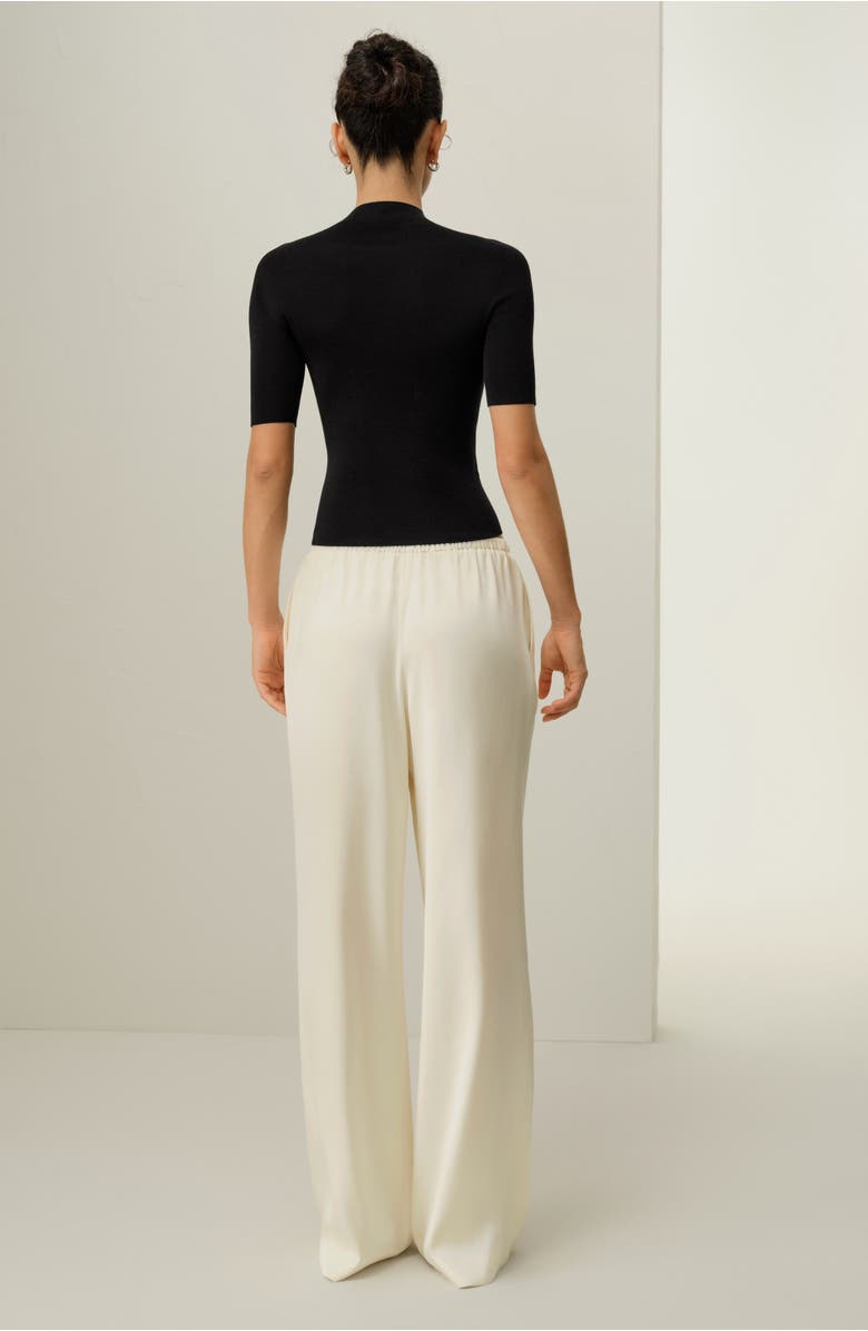 Lilysilk Seamless Silk-Cotton Slim-Fit Knit Top, Alternate, color, Black