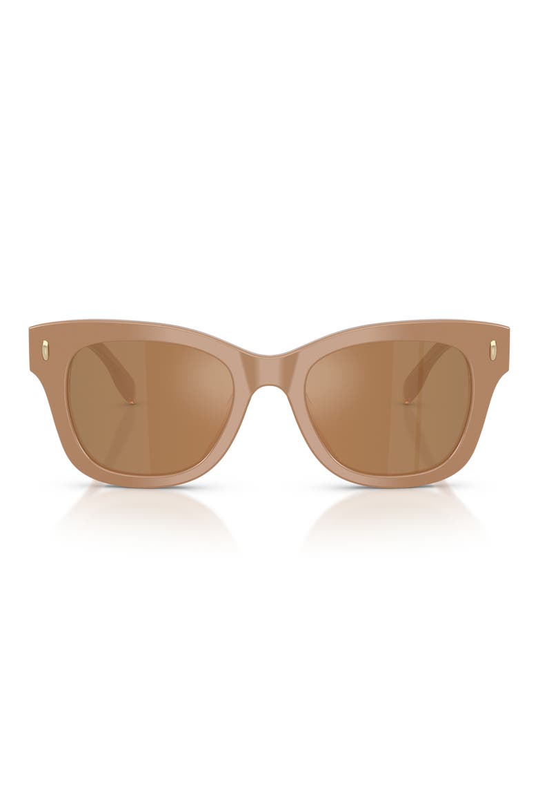 51mm Square Sunglasses, Main, color, TAN CRYSTAL / BROWN BACK MIRROR