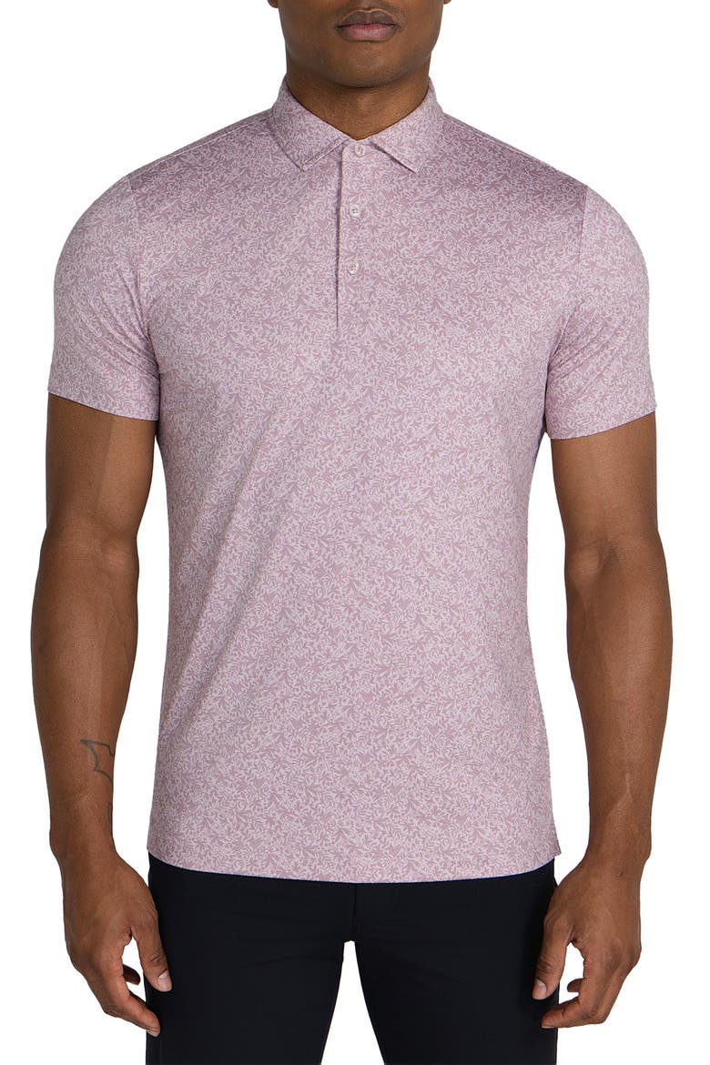 Whitton Floral Performance Golf Polo, Main, color, VIOLET ICE
