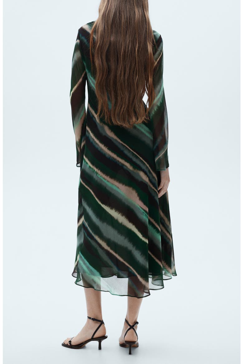 Print Turtleneck Long Sleeve Maxi Dress, Alternate, color, GREEN