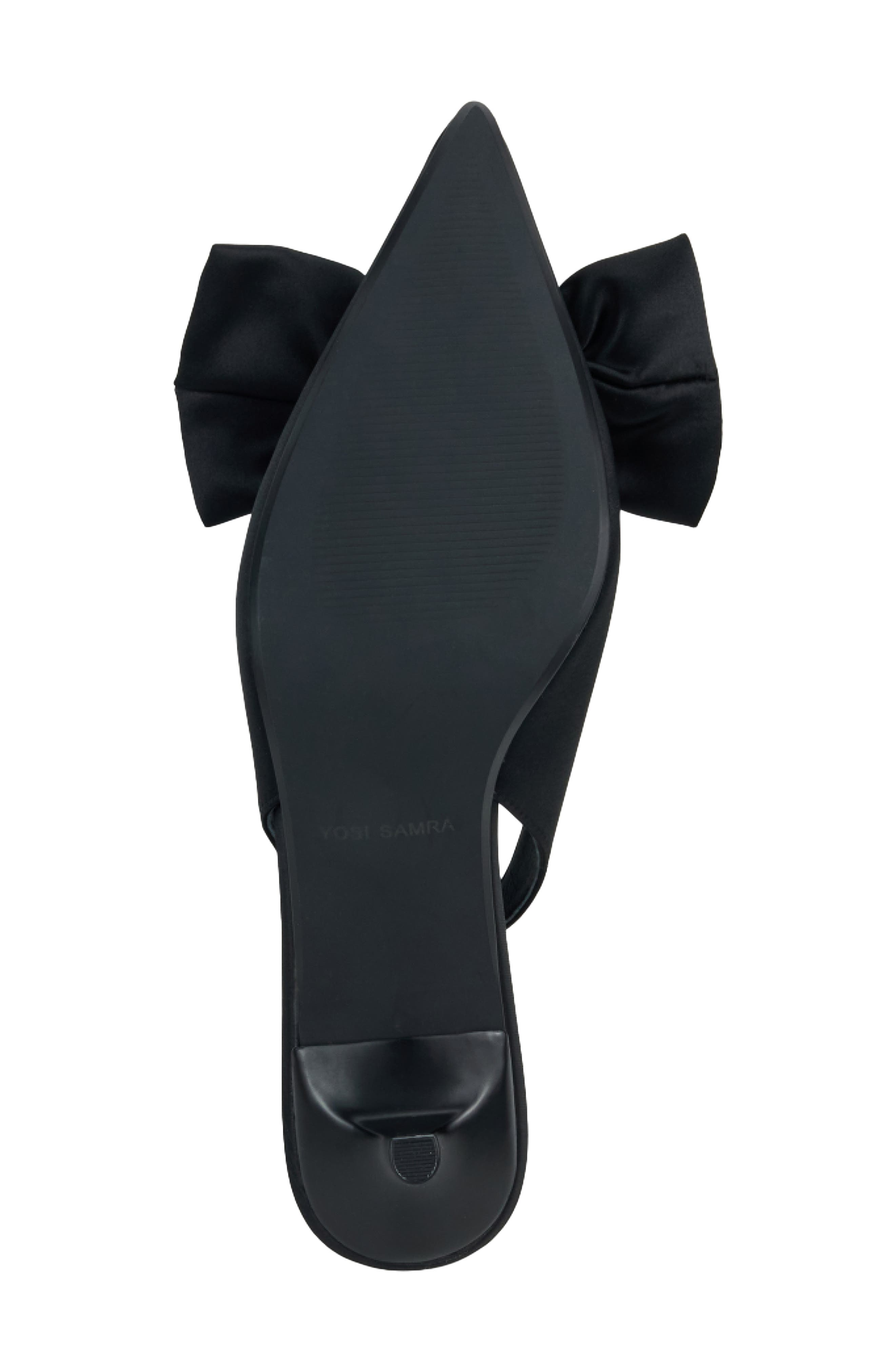 Yosi Samra Elise Slingback Pointed Toe Kitten Heel Pump, Alternate, color, Black