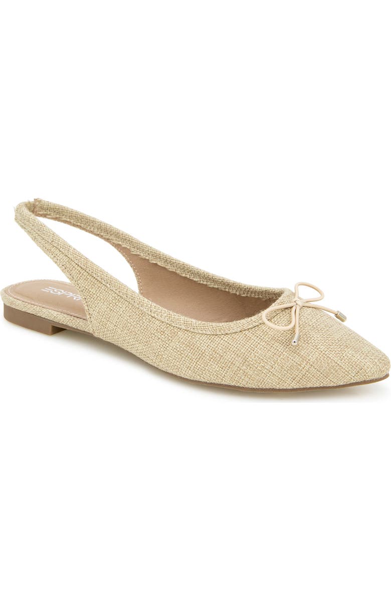 Esprit Petria Slingback Flat, Main, color, Natural Linen