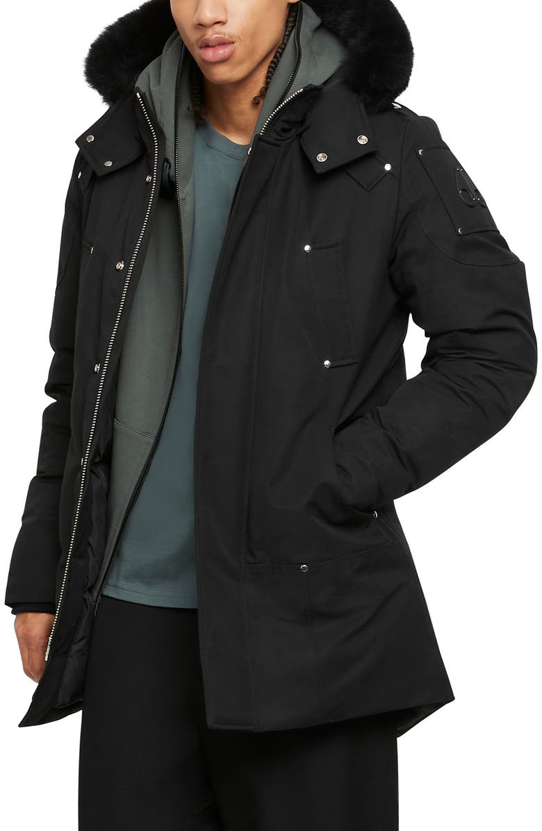 Moose Knuckles Stirling NeoShear Down Parka With Genuine Shearling Trim, Main, color, 