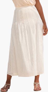 LASCANA Women's Eyelet Maxi Skirt