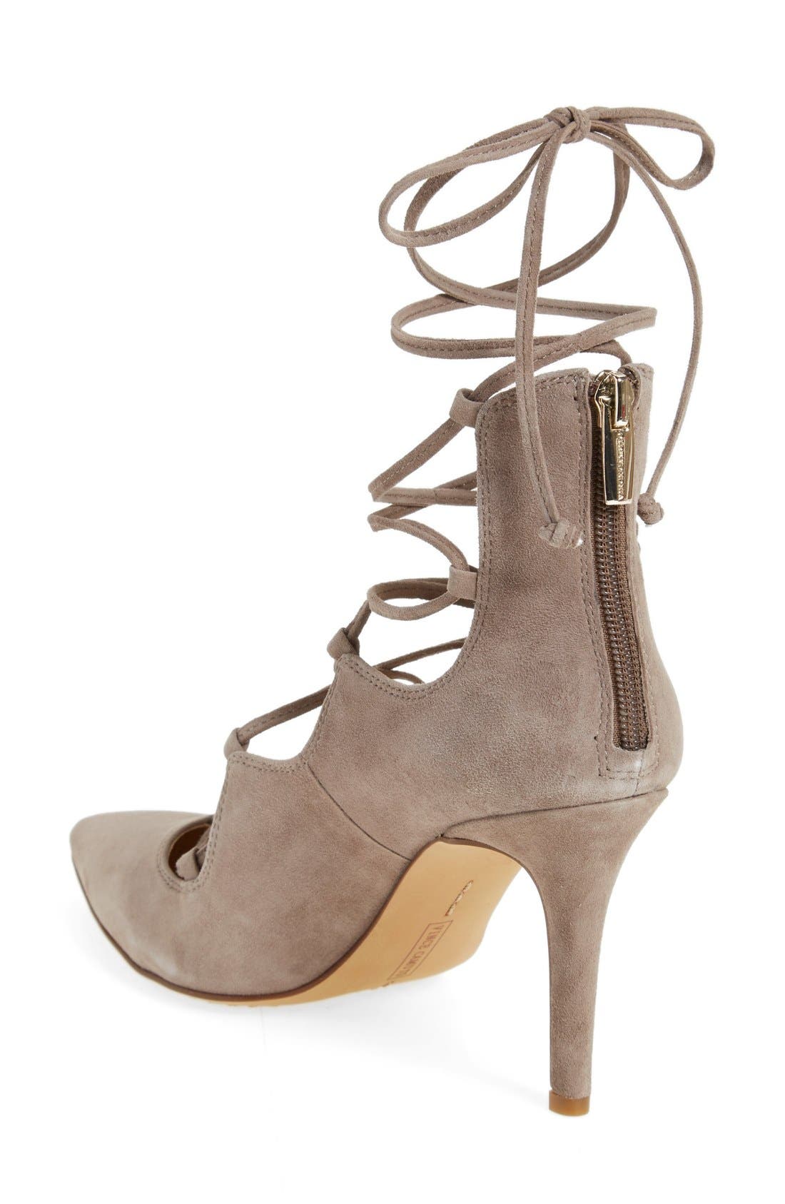 'Barsha' Lace-up Pump (Nordstrom Exclusive), Alternate, color, STONE TAUPE SUEDE