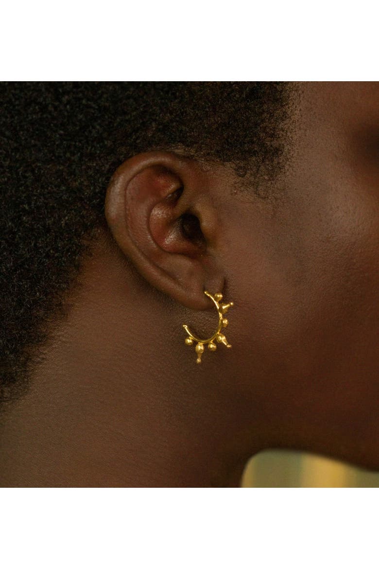 Jale Hoop Earrings, Alternate, color, Brass