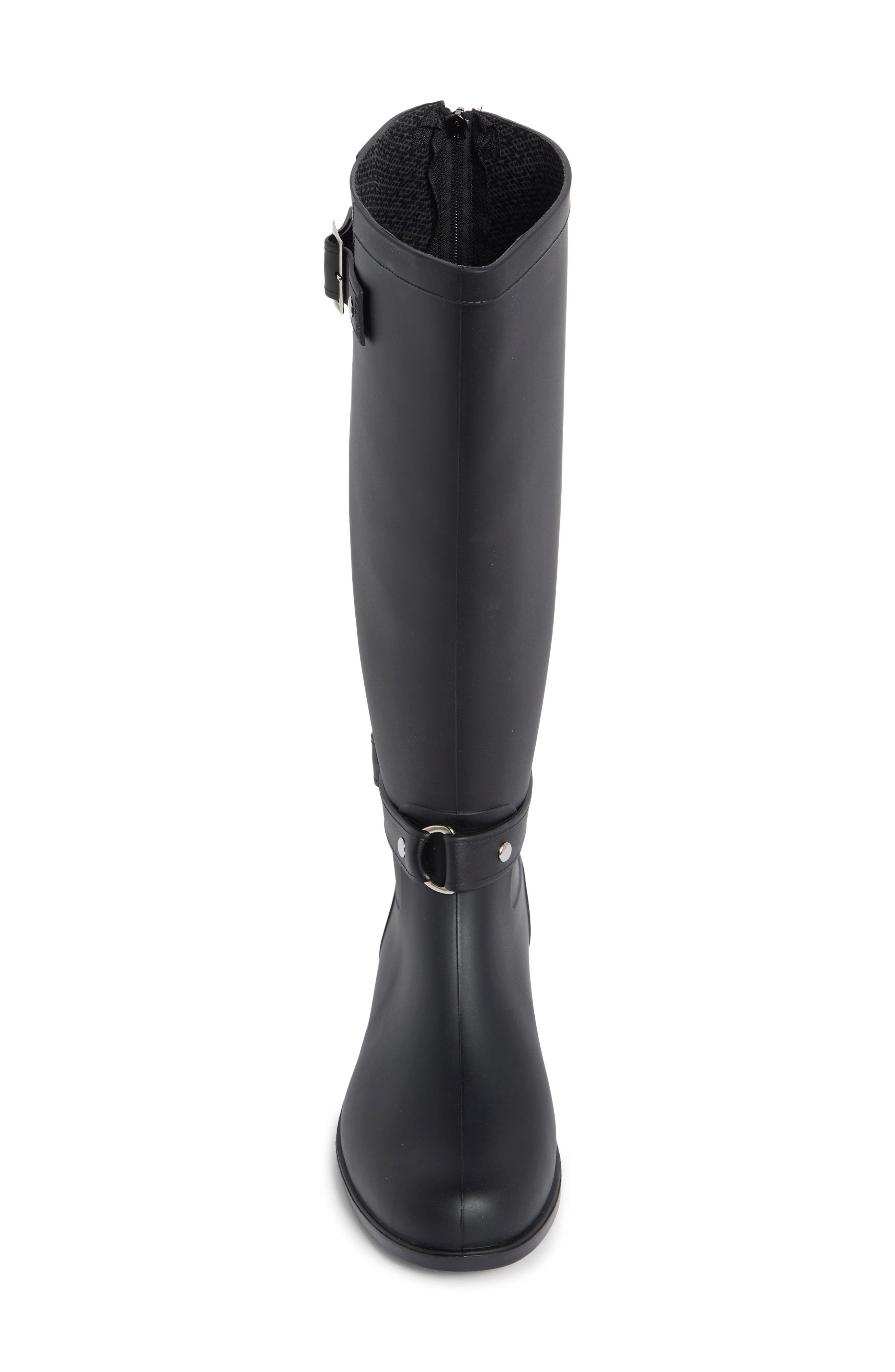 Elvera Rubber Rain Boot, Alternate, color, BLACK