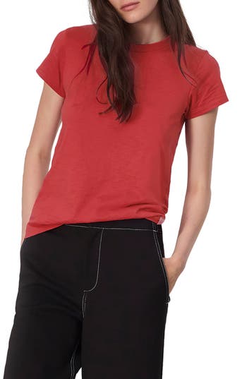 Rag & Bone The Slub Organic Pima Cotton T-shirt In Red
