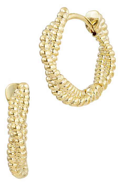 SAVVY CIE JEWELS Double Twist Hoop Earrings