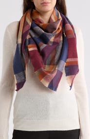 Vince Camuto Plaid Triangular Scarf