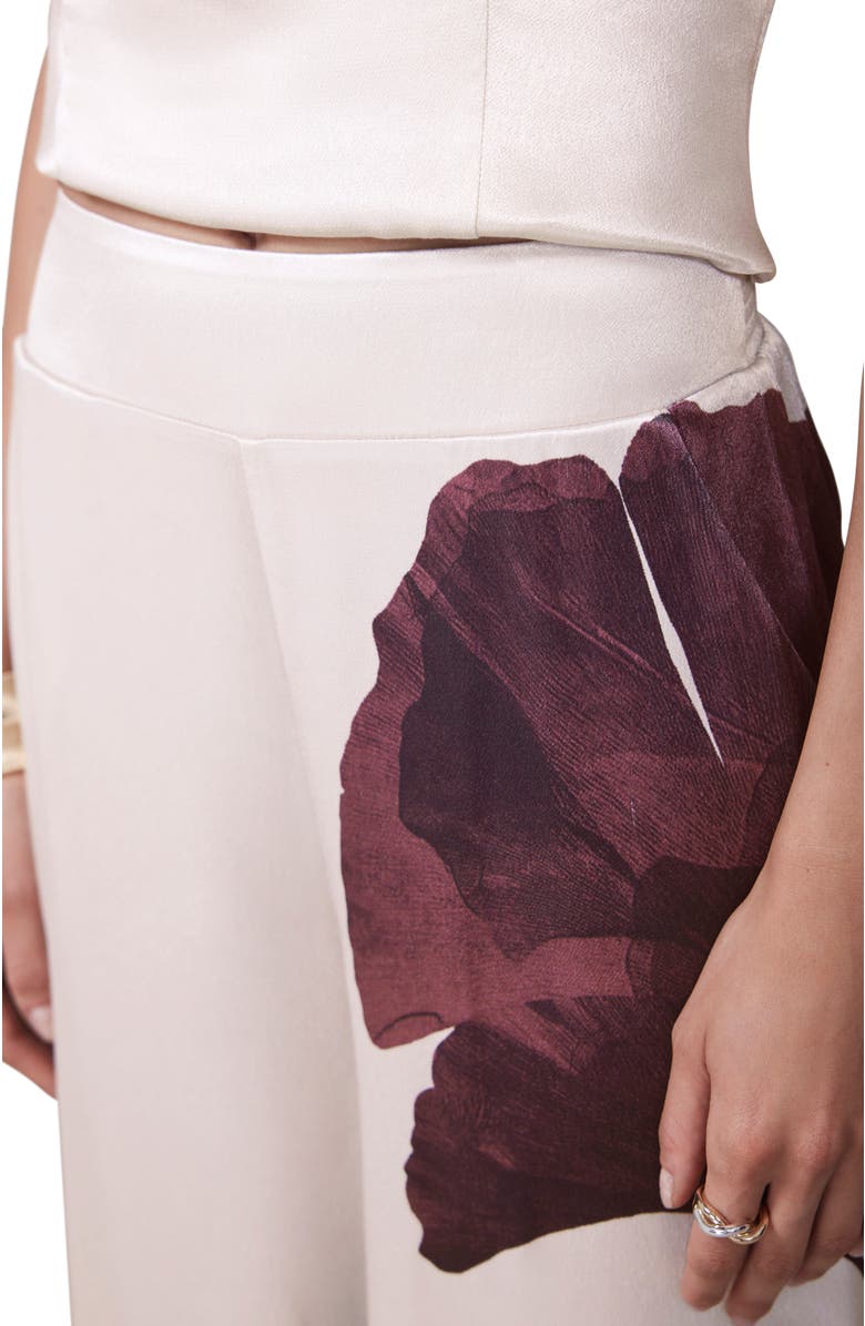 MINT VELVET Floral Print Satin Trouser, Alternate, color,