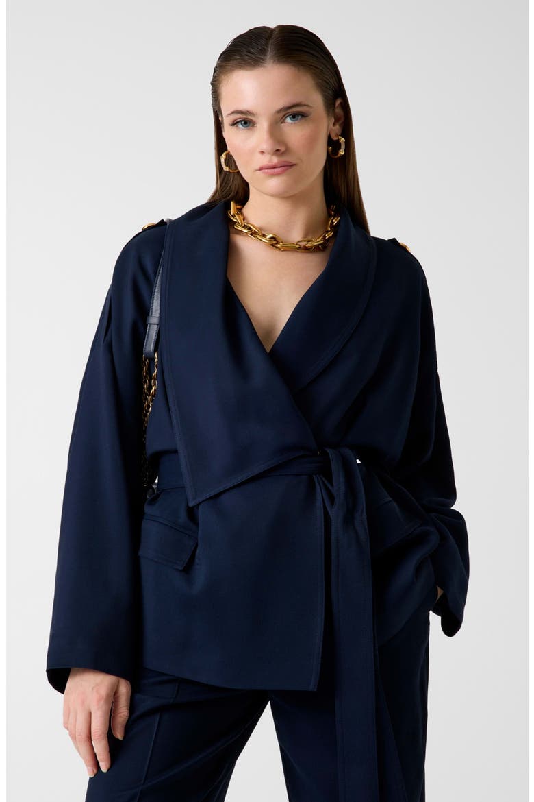 Abby Belted Wool Wrap Jacket, Alternate, color, MEDIUM BLUE