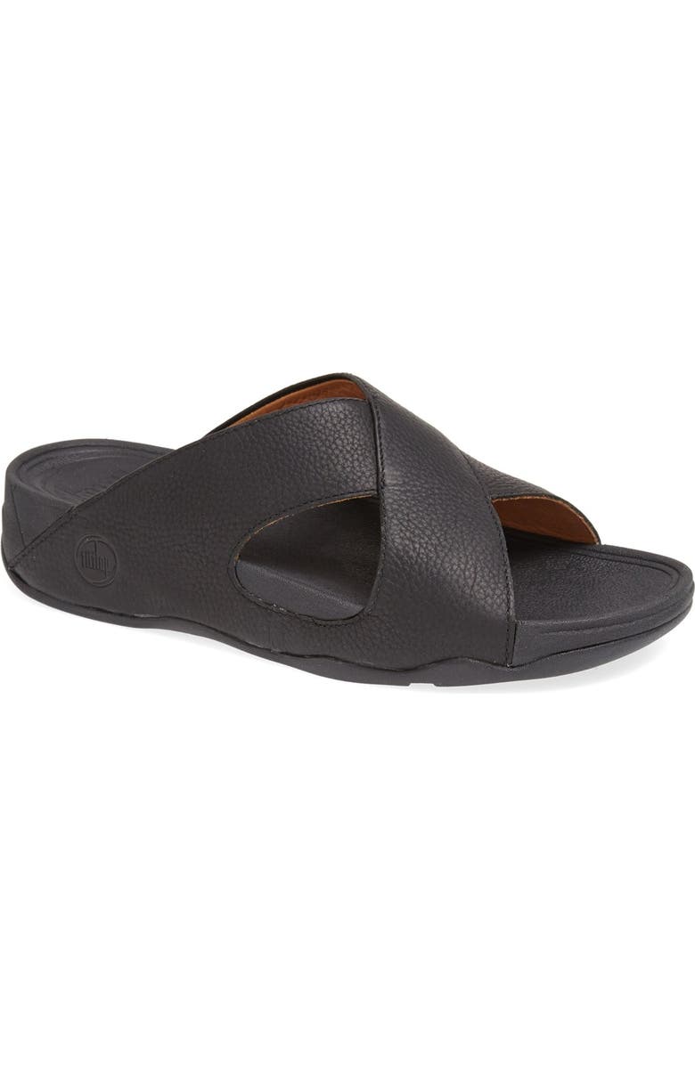 FitFlop Xosa<sup>™</sup> Leather Slide Sandal, Main, color,