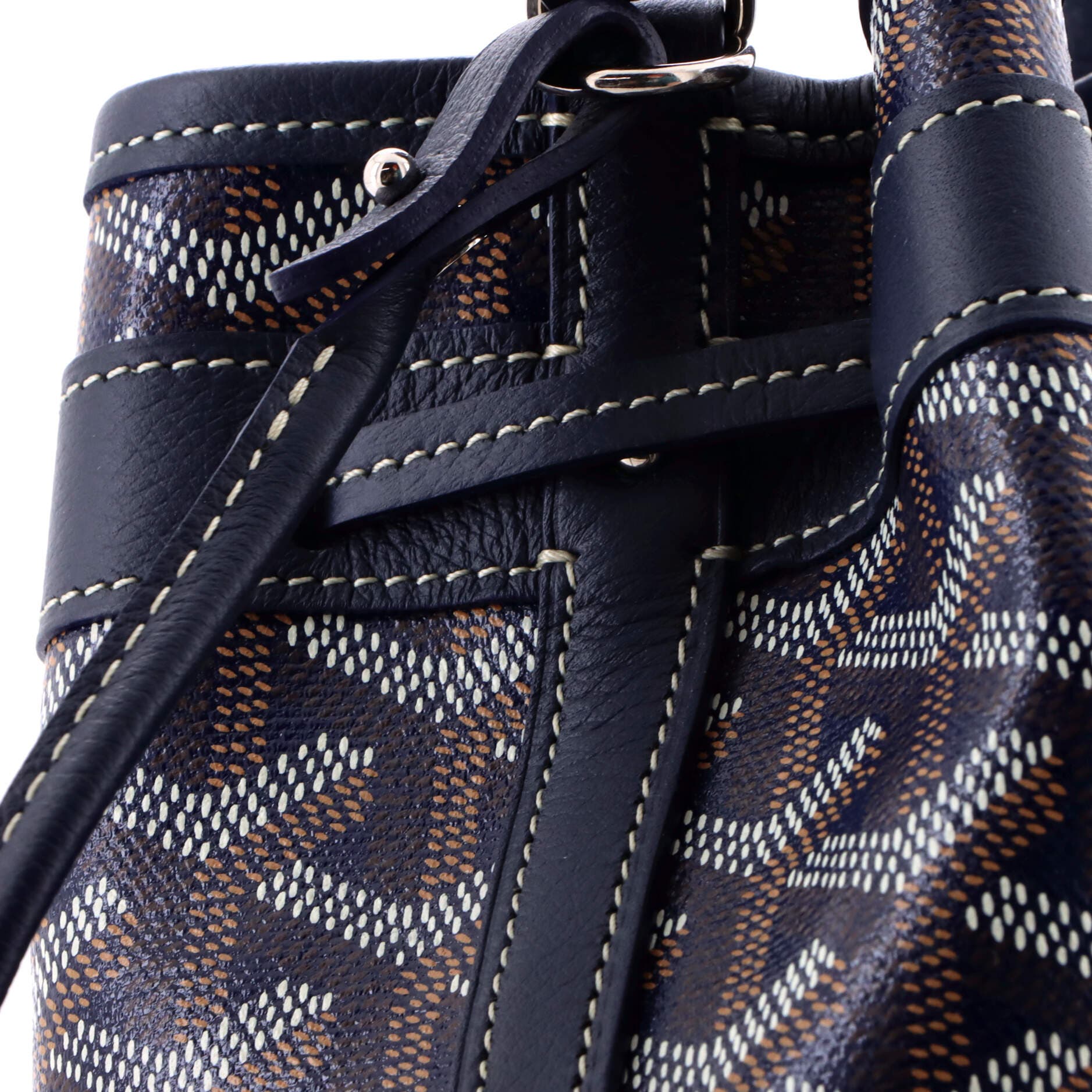 Pre-Owned Goyard Petit Flot Bucket Bag Coated Canvas Mini, Alternate, color, Blue