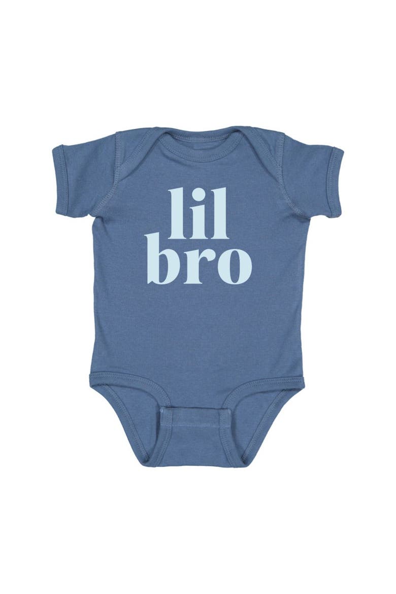 Lil Bro Short Sleeve Bodysuit, Main, color, Indigo