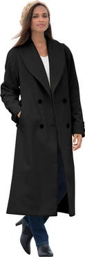 Jessica London Long Shawl Collar Wool Coat