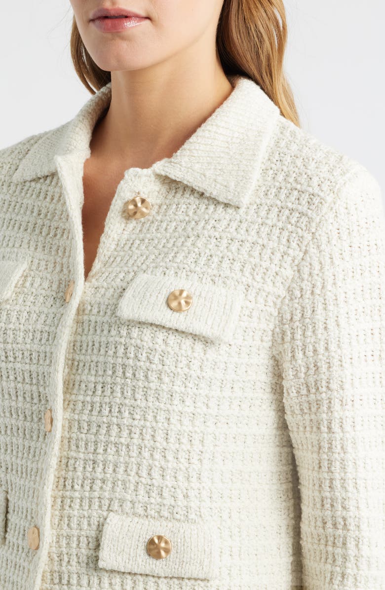 MARGARET O'LEARY Gabrielle Metallic Jacket, Alternate, color, Ivory