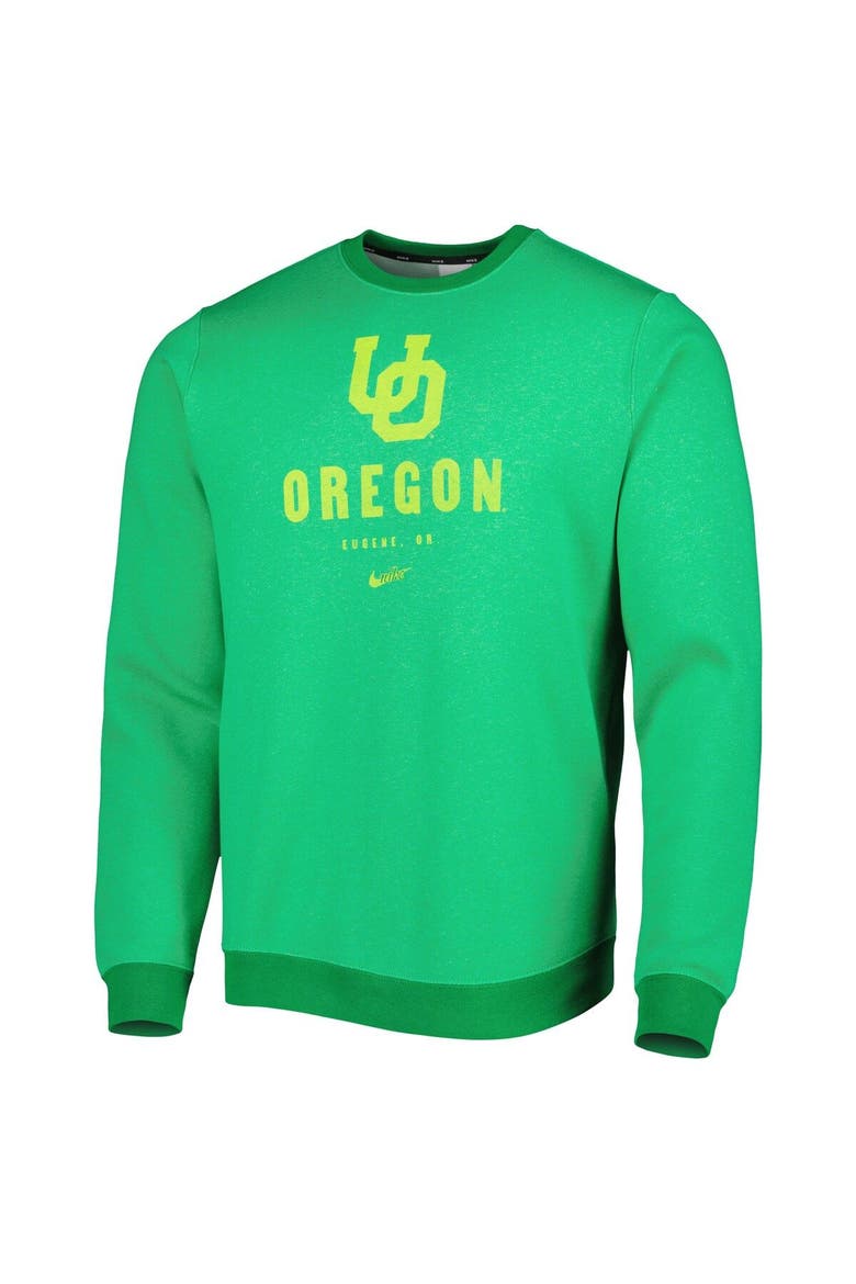 Men's Nike Green Oregon Ducks Vault Stack Club Fleece Pullover Sweatshirt, Alternate, color, Green