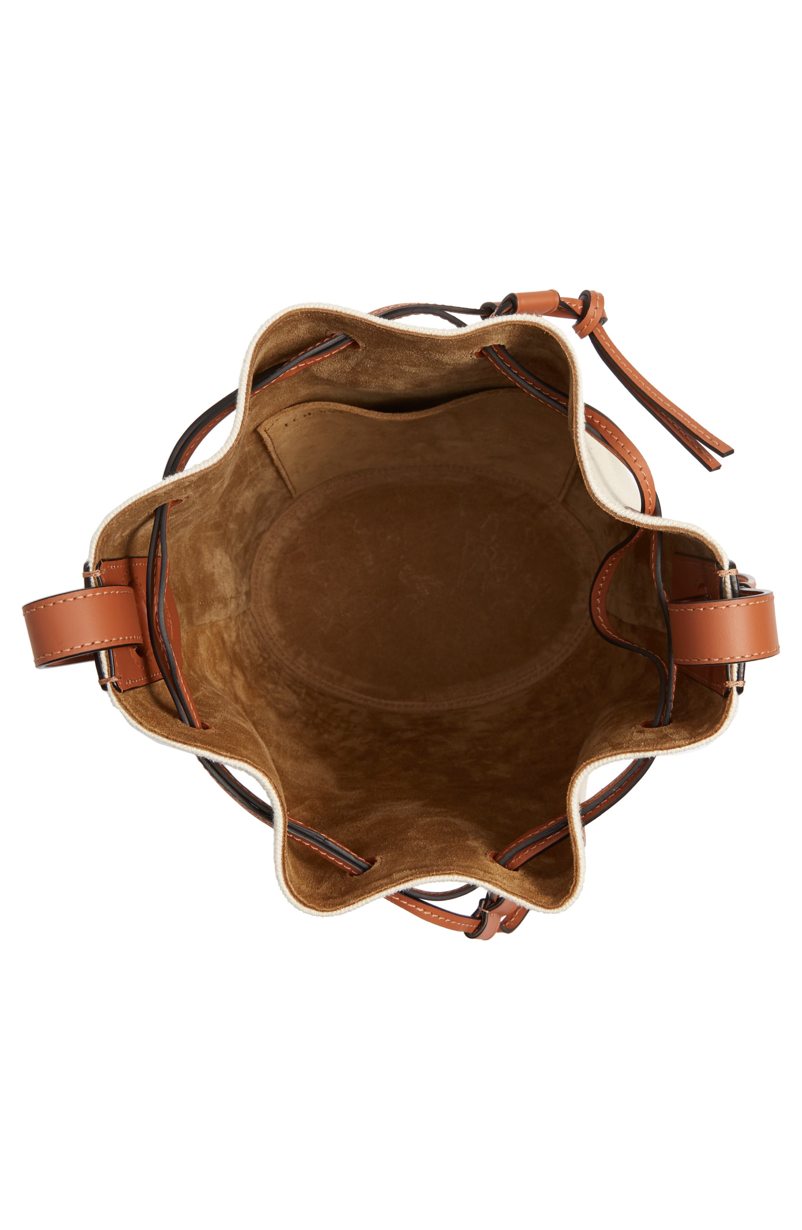 Loewe Small Balloon Woven Cotton & Leather Bucket Bag, Alternate, color, 