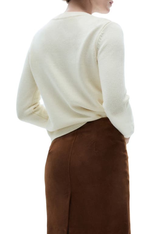 Mango Long Sleeve Sweater In Ecru
