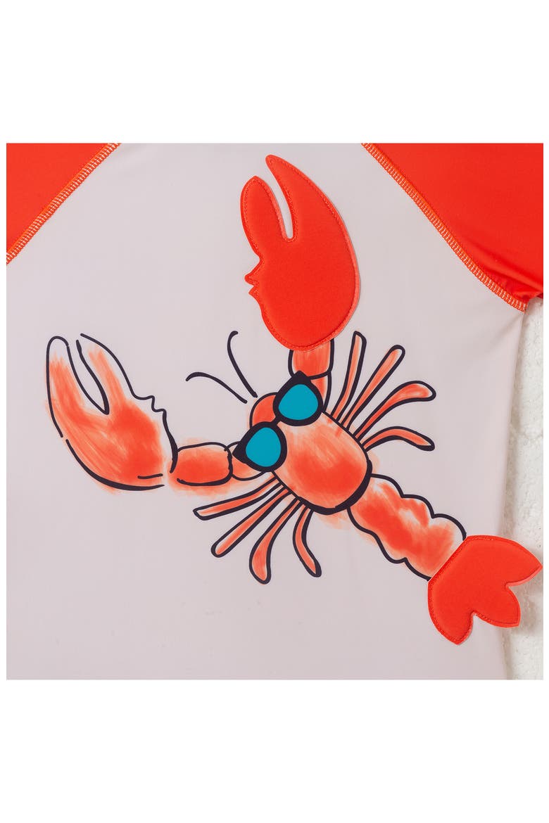 Kids' Skater Dog T-Shirt & Swim Shorts Set, Alternate, color, ORANGE LOBSTER