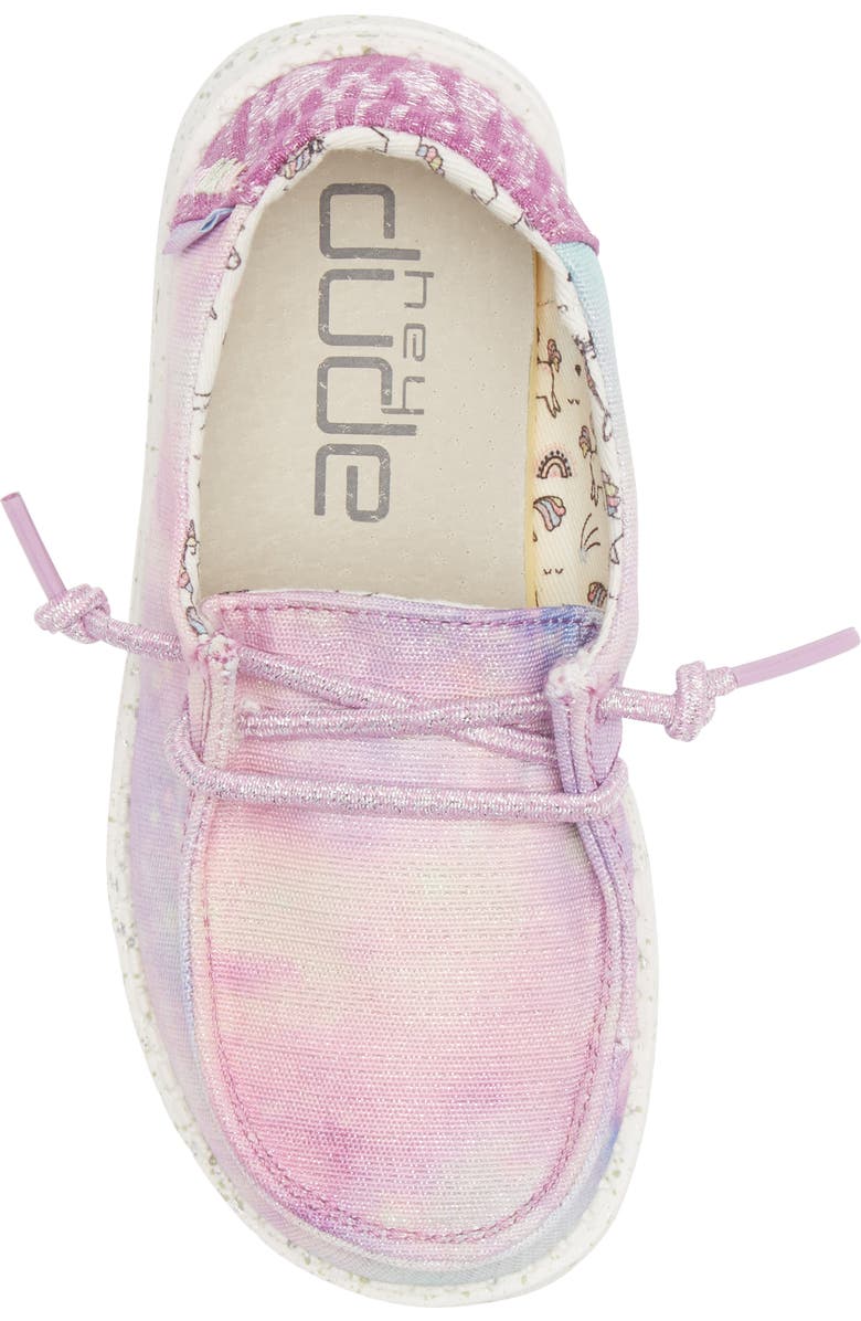 Hey Dude Kids' Wally Unicorn Dream Moc Toe Sneaker, Alternate, color,