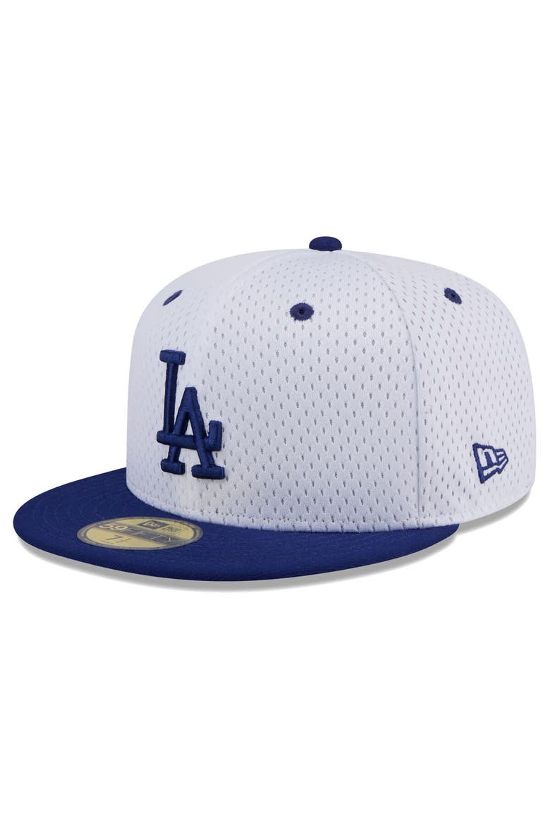 Men's New Era White Los Angeles Dodgers Throwback Mesh 59FIFTY Fitted Hat, Alternate, color, White