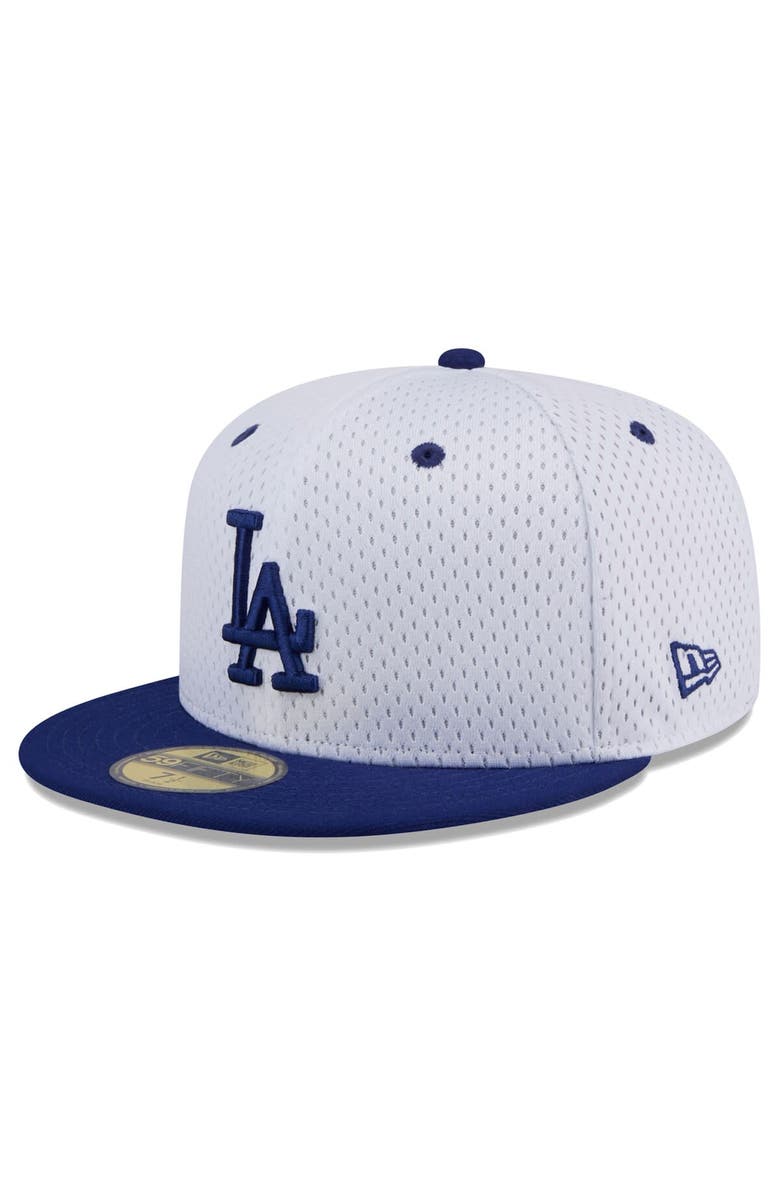 New Era Men's New Era White Los Angeles Dodgers Throwback Mesh 59FIFTY Fitted Hat, Alternate, color, 
